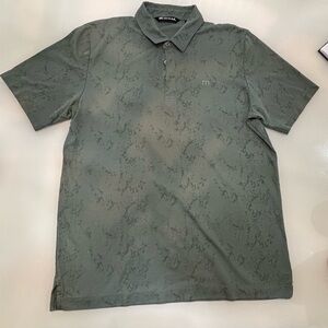 HOT SALE 🔥 Travis Mathew Olive Patterned Polo Shirt
